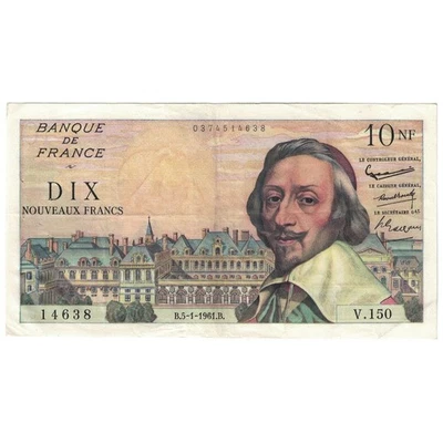 France, 10 Nouveaux Francs, Richelieu, 1961, 1961-01-05, SUP, Fayette:57.13 - Photo 1/2