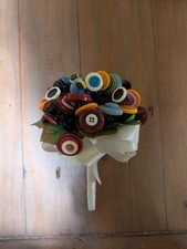 Bespoke handmade colourful button bouquet