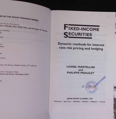 Fixed-Income Securities: Dynamic Methods for Interest Rate Risk Pricing and Hedg