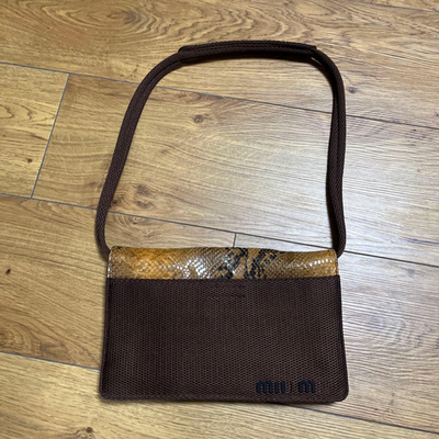 バッグ 1990s MIUMIU leather archive bag Miu Miu 90s Archive Brown Leather Shoulder Bag Small Y2K Vintage