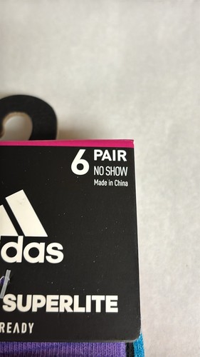 New Adidas Socks Women’s 6 Pair Multicolored Superlite No Show Athletic Casual - Picture 7 of 11