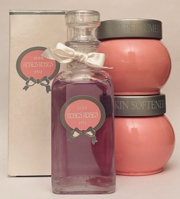 Avon large Roses Roses cologne splash + 4 skin softeners