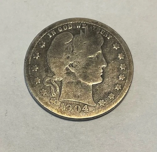 1904 O BARBER QUARTER  - please see photos and happy bidding. 👀👀👀