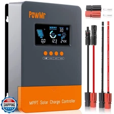 PowMr 60A MPPT Solar Charge Controller 12V 24V 36V 48V Auto, Sola