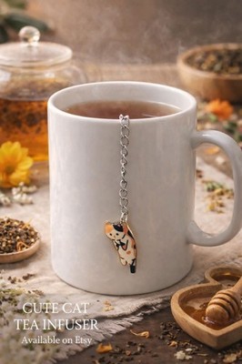 Cute Cat Tea Infuser | Stainless Steel Tea Strainer | Reusable Loose Leaf Tea