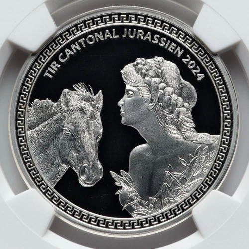 Switzerland 2024 NGC PR70 Swiss Jura Shooting Festival Hab-119a 1 Oz SILVER Coin