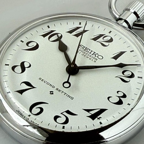 Men s pocket watch in good working condition SEIKO hand wound analog 6110 0010T - Picture 6 of 10