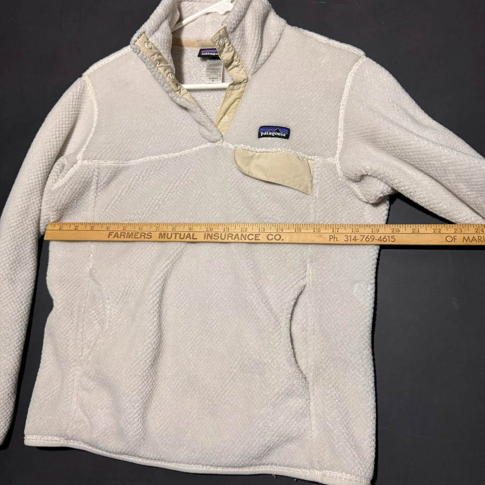 Suéter polar vintage Patagonia crema botón a presión para mujer talla mediana Y2K Foto 3 de 4