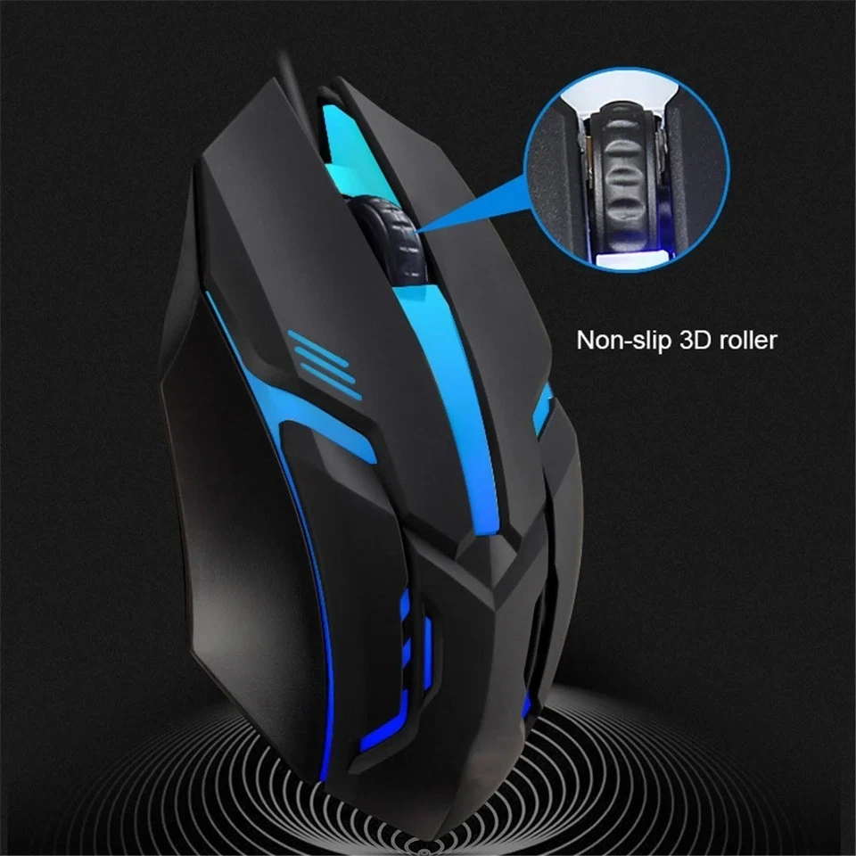 E-Sports USB Wired Gaming Mouse 5000DPI Optical LED Colorful Wired Mice laptop - Image 2 of 4