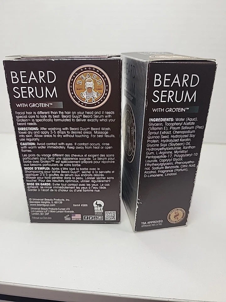Лот из 2 бороды Guyz борода сыворотка с гротином - 1 жидкая унция новый! - Изображение 2 из 3
