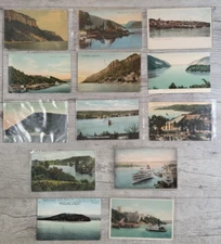 Antique Lot of 13 Hudson River, NY Postcards