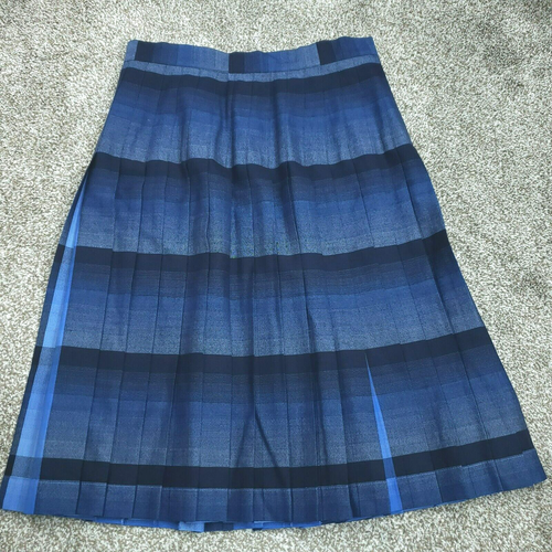 Pendleton Midirock Damen Größe 8 Blau Kariert Wolle Plissee Wendeknopf Reißverschluss - Bild 3 von 21