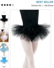 Balera Dancewear Three-Layer Tulle Tutu Skirt Child XSSC Teal/ Aqua  Hair Bow