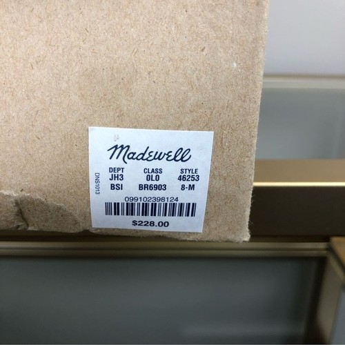 Madewell 1937 NWT brown pebble leather wedge sandals 8 - Picture 10 of 12