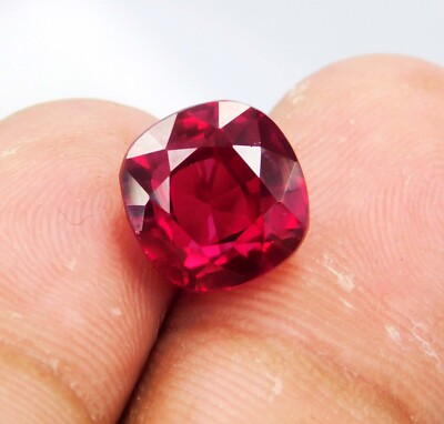 Natural 6.55 Ct Red Ruby Flawless Cushion Cut Loose Gemstone Certified