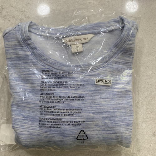 Coldwater Creek Womens Sweatshirt Split Sides Raglan Light Blue Small - Picture 5 of 5