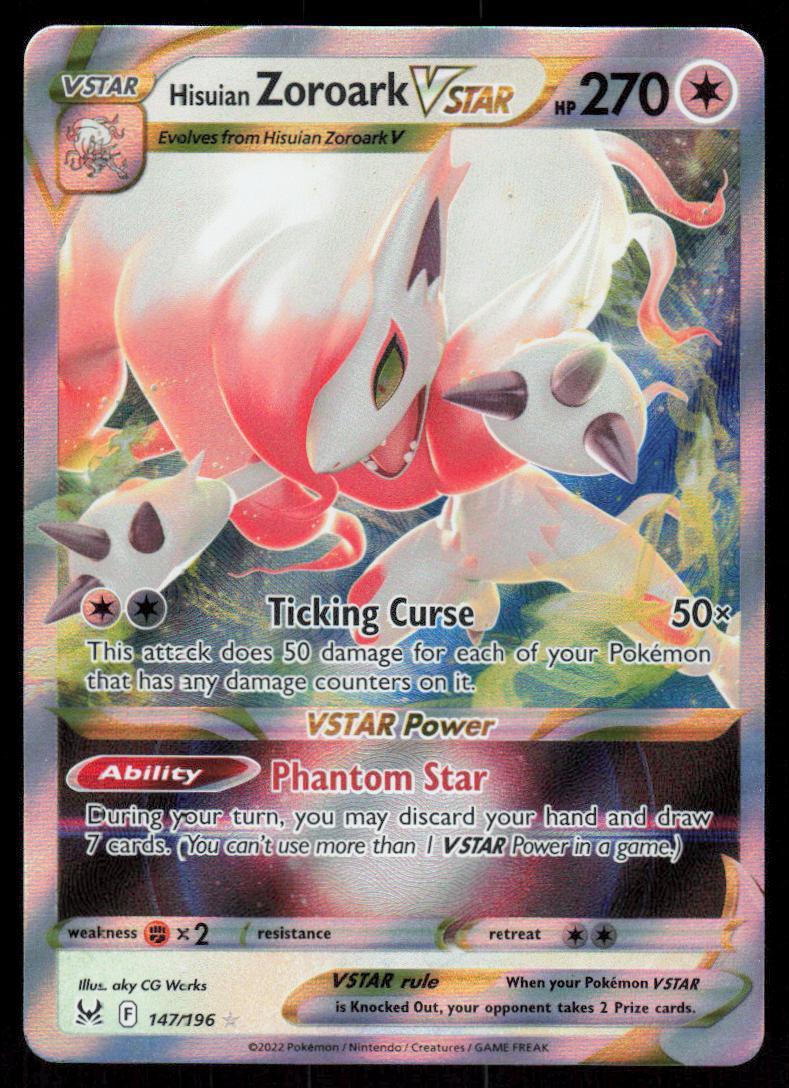 Hisuian Zoroark VSTAR 147/196 - Ultra Rare Pokemon Card Lost Origin