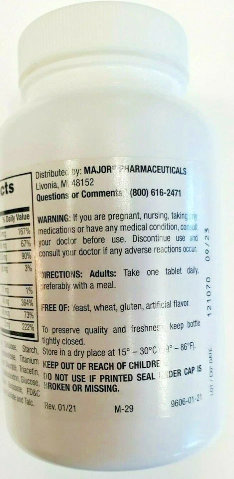 Suplemento vitamínico y mineral Major Prosight 120ct - caducidad 12-2026 Foto 3 de 3