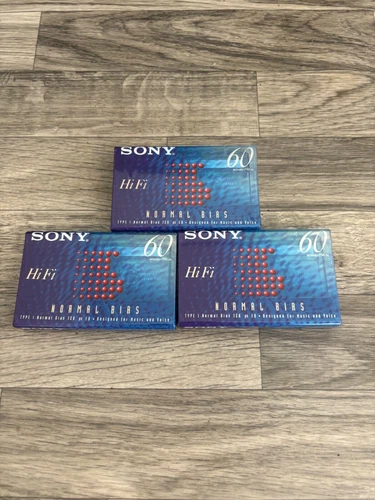 SONY HiFi 60 Minute Blank Normal Bias Cassette Tape-Set of 3 New Factory Sealed