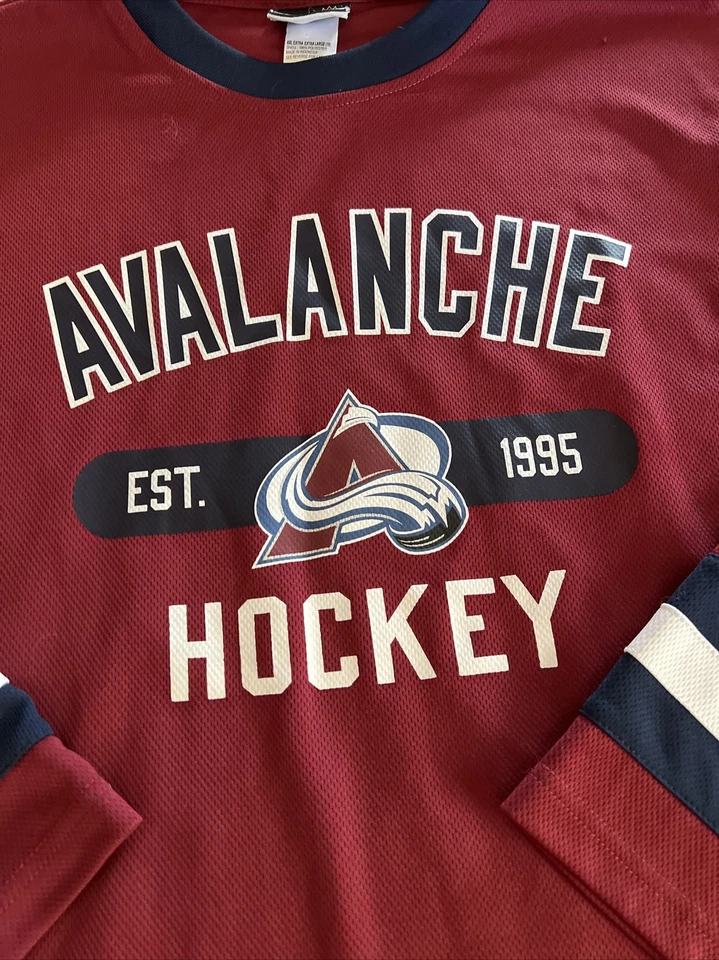 Colorado Avalanche Hockey Boys Burgundy Navy Blue Long Sleeve Sweater Jersey 18 - Image 2 of 4