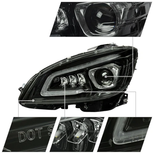 LED Headlight For 2007-2010 Mercedes Benz W204 C-Class C300 C350 Left+Right Lamp - Picture 9 of 12