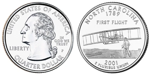 2001-P 50 State Quarters North Carolina — photo from the most recent tracked eBay sale