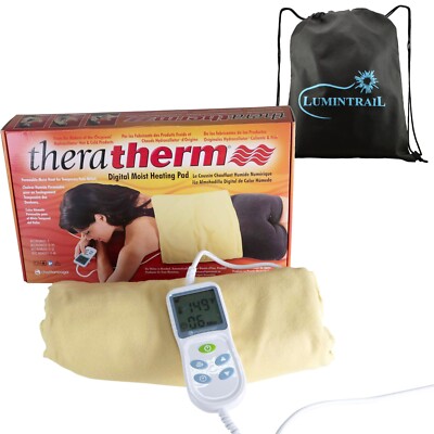 Chattanooga TheraTherm Digital Moist Heating Pad, 14'' x 27'' w/ a Drawstring Bag