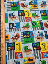 Thomas the Tank cotton fabric by the yard 45" wide