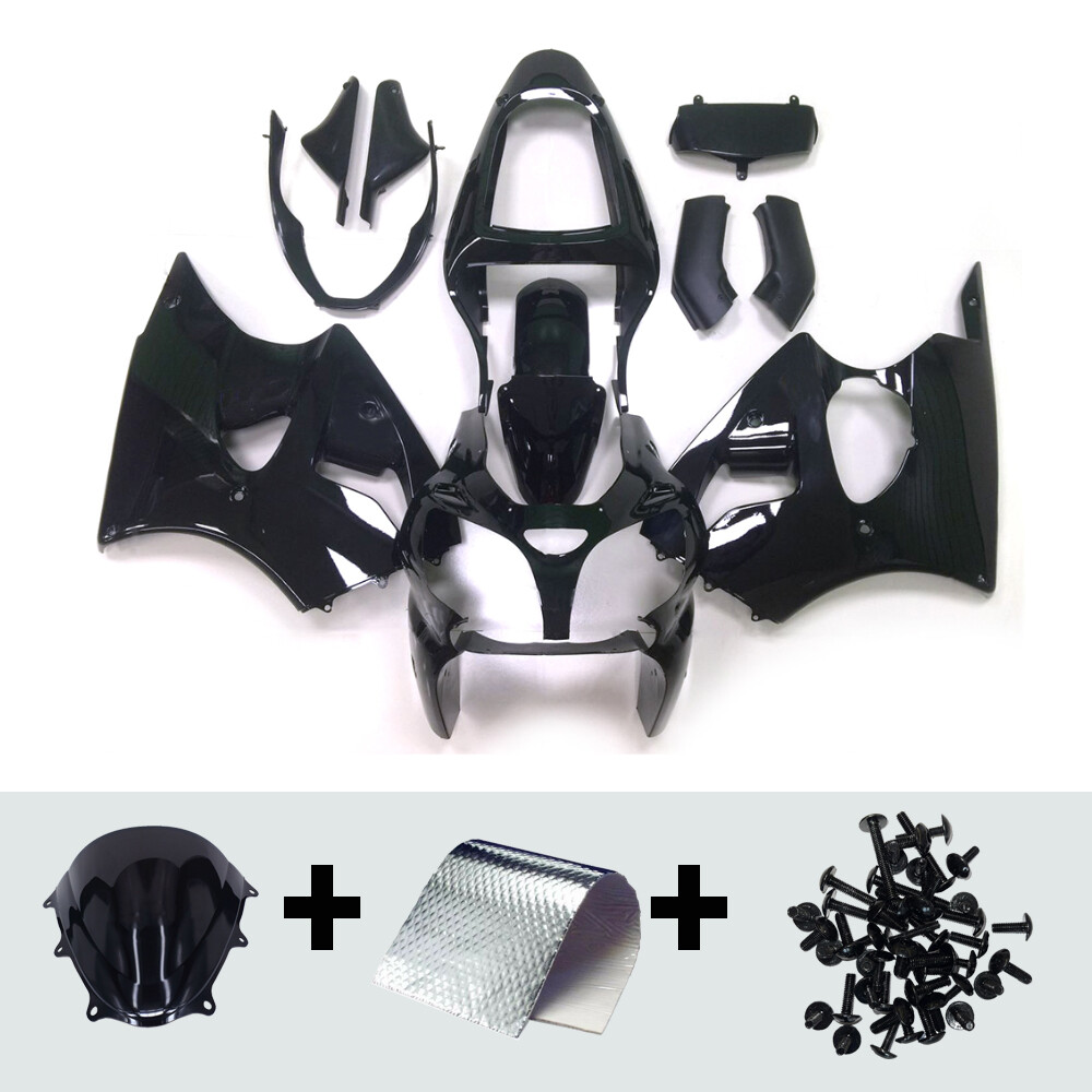 Black Bodywork For Kawasaki ZX-6R 636 Ninja 2000 2001 2002