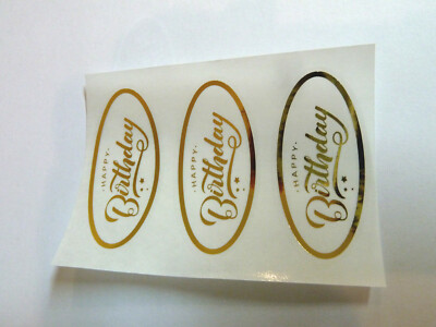 Glänzende Goldfolien-Aufkleber 'Happy Birthday' – Perfekt Für Karten & Deko, 4 Cm Lang