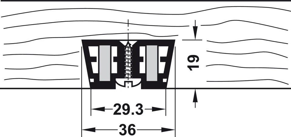 Gratleiste massive Tischplatte Ausrichten Ausrichtbeschlag 1070-2500 mm Tisch - Bild 3 von 4
