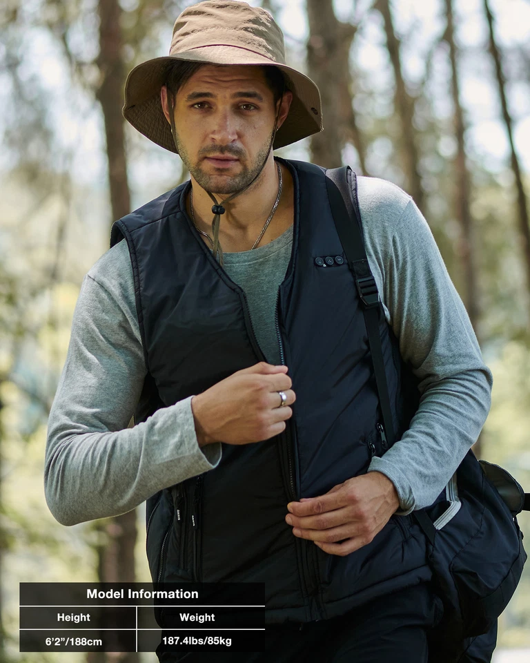 Chaleco térmico ARRIS 7,4 V batería chaleco cálido eléctrico chaleco térmico para hombre Foto 4 de 4