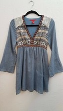 CHELSEA AND VIOLET WOMENS SZ SMALL BLUE PEASANT DRESS