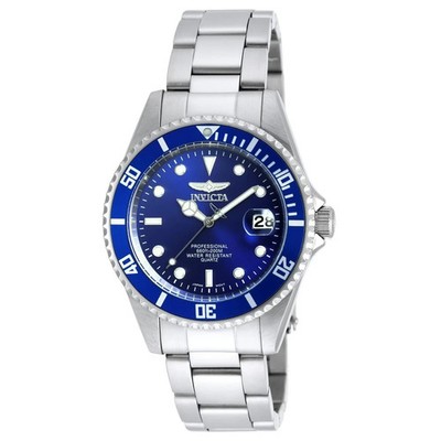 Invicta Herrenuhr Pro Diver Quarz tauchen blaues Zifferblatt silberfarbene Uhr - BESCHREIBUNG LESEN