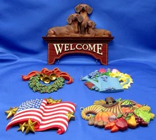 VERY RARE: Danbury Mint Dachshund Welcome Sign