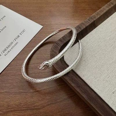 925 Sterling Silber Damen Schlangenarmband Armreif verstellbar mit Geschenktüte