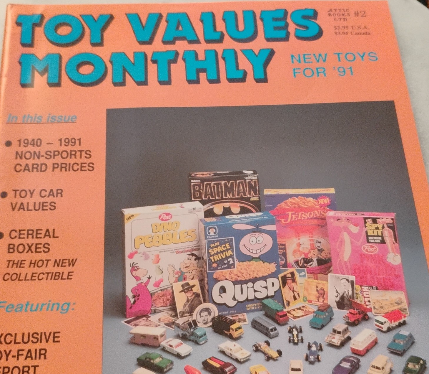 Toy Values Monthly Illustrated Magazine Issue 2 June 1991 Toys Cereal Cards Cars