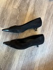 AGL Lenor Black Suede Kitten Heel Pump, Patent Pointed Toe, Size 7.5M (38) — photo 9