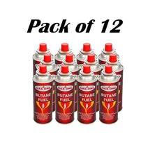 12 Butane Fuel GasOne Canisters for Portable Camping Stoves