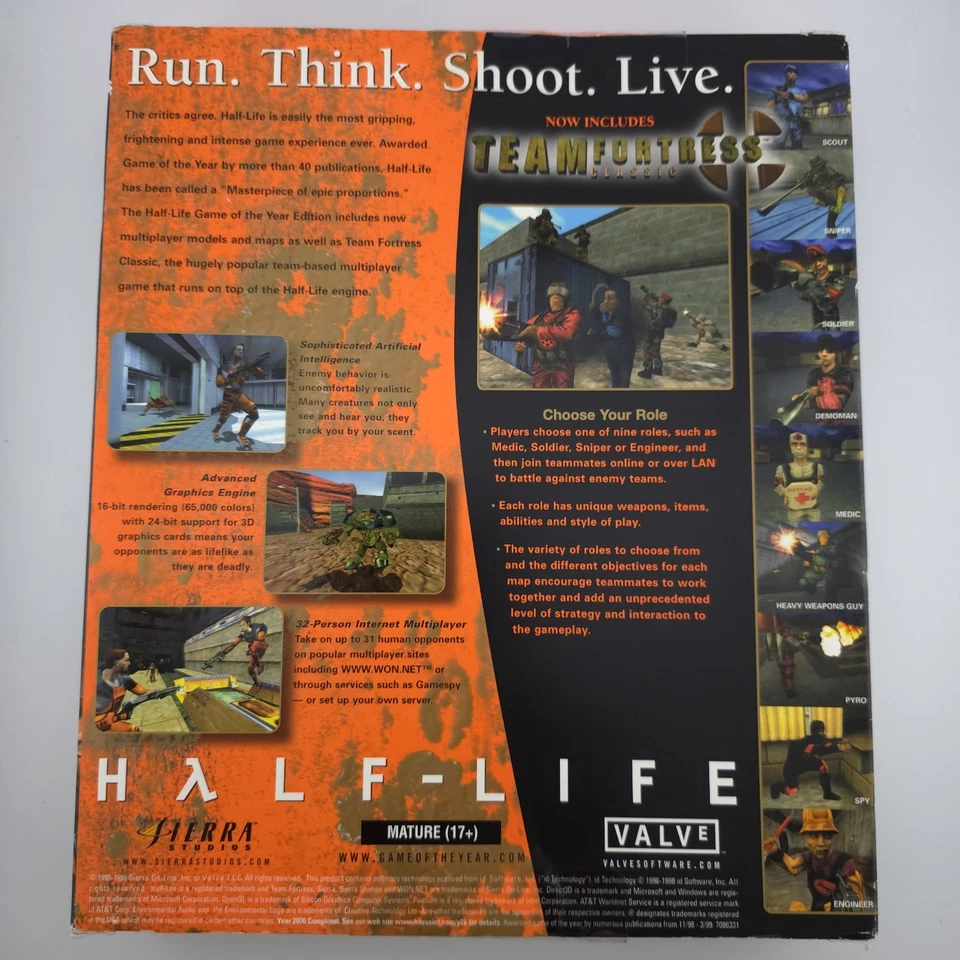 Half-Life: Game of the Year Edition, 1999, Big Box, New & Sealed - Image 3 of 4