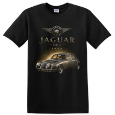 Jaguar MK2 1960 Classic Car T Shirt Vintage British Sedan Collector Tee Gift