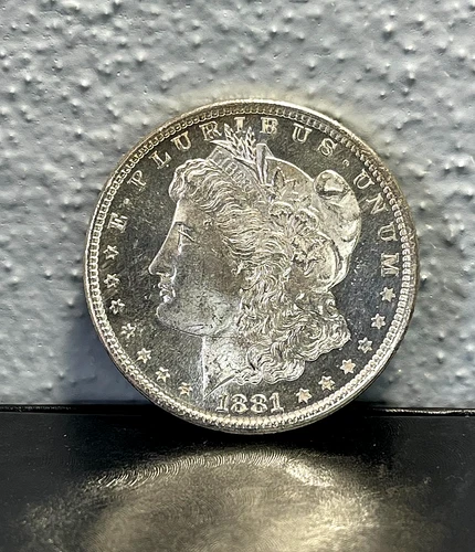 1881 S UNC Morgan SILVER Dollar GEM BU Proof-Like Details! Lightly Toned Reverse