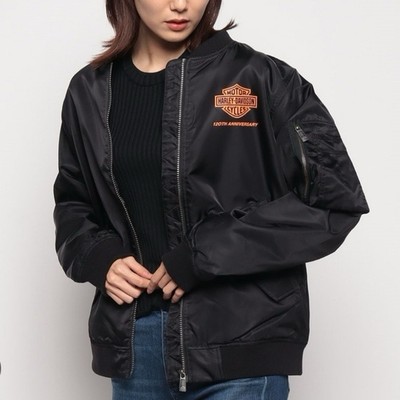 Harley-Davidson 120th Anniversary Women s Black Bomber Jacket - Med - Rare NWOT