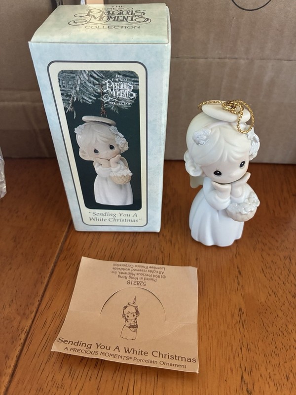 Precious Moments-Sending You A White Christmas-Ornament #528218 Trumpet Mark