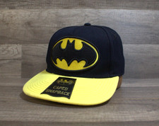 Batman DC Comics Black  Yellow Adjustable Snap Back Hat Cap Unisex Youth/Teen