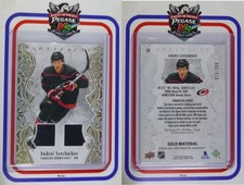 Andrei Svechnikov 2025-26 Artifacts Gold Material Jersey 075-299 28 Caro