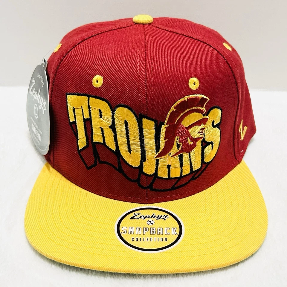 Zephyr USC Trojans Retro Flashback Snapback Hat Cap Adjustable Red NCAA College - Image 2 of 4