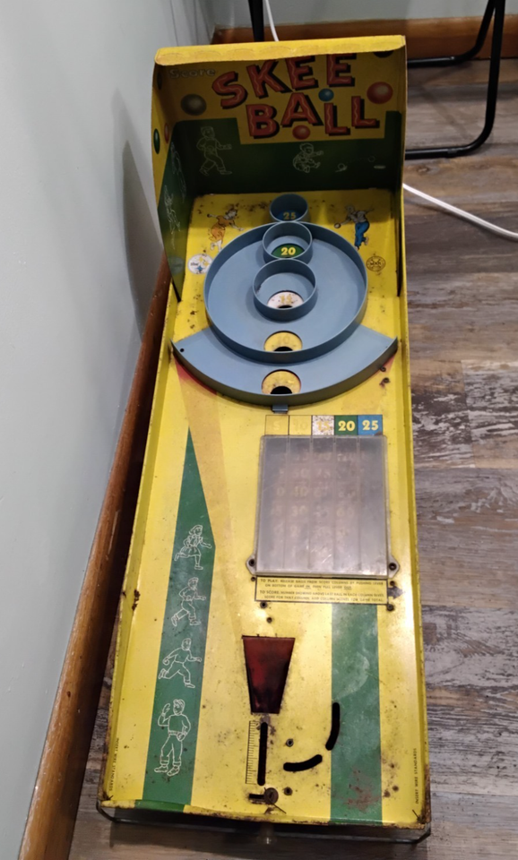 Vintage Marx Toy Skee Ball Automatic Score Tin Litho Tabletop Arcade ...