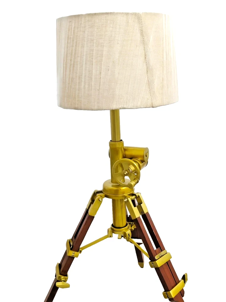 Tripod Stand Decorative Aluminium Brass Antique Finish Adjustable Lamp Base - Image 3 of 4