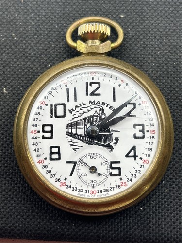Vintage American Heritage? Railroad Train Pocket Watch Gt. Britain Parts Only - Picture 2 of 8